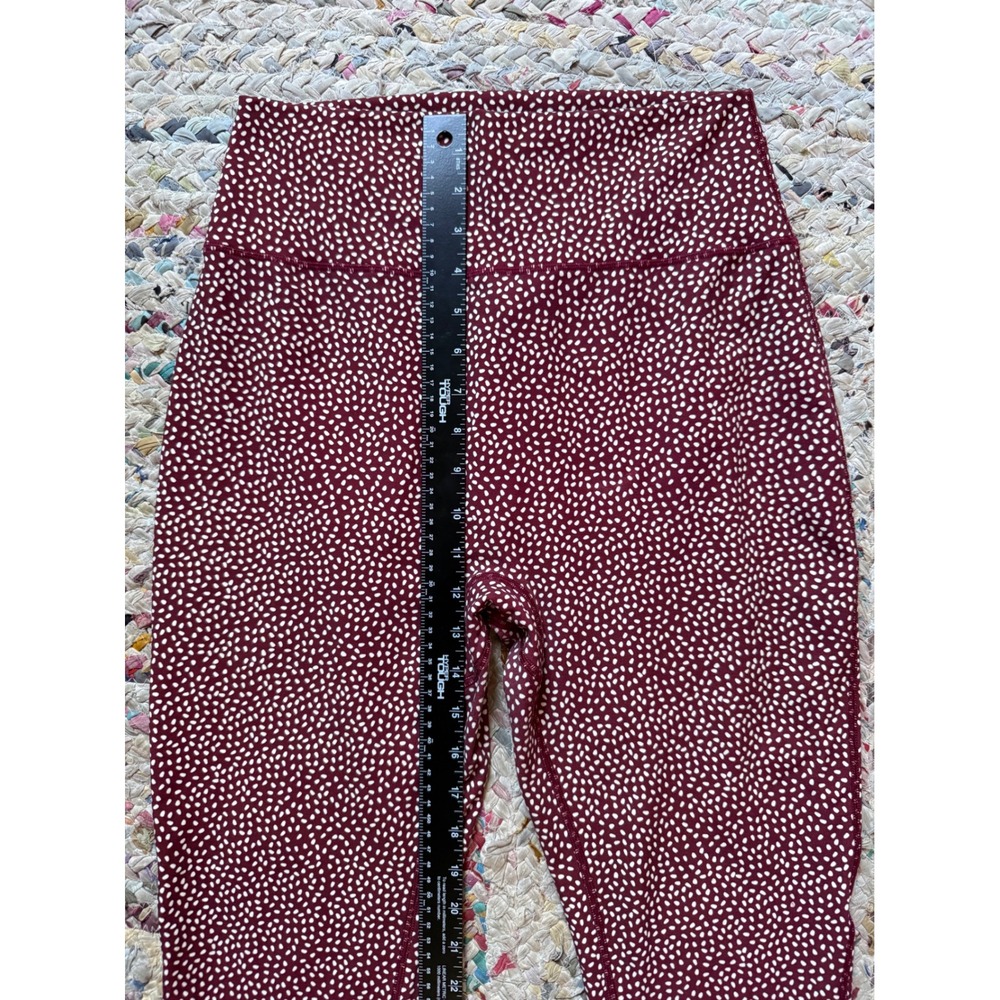 Buffbunny Collection Speckled Leggings Burgundy‎ White High Waist XL 25 Inseam - Picture 3 of 8